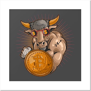 Bitcoin Bull Posters and Art